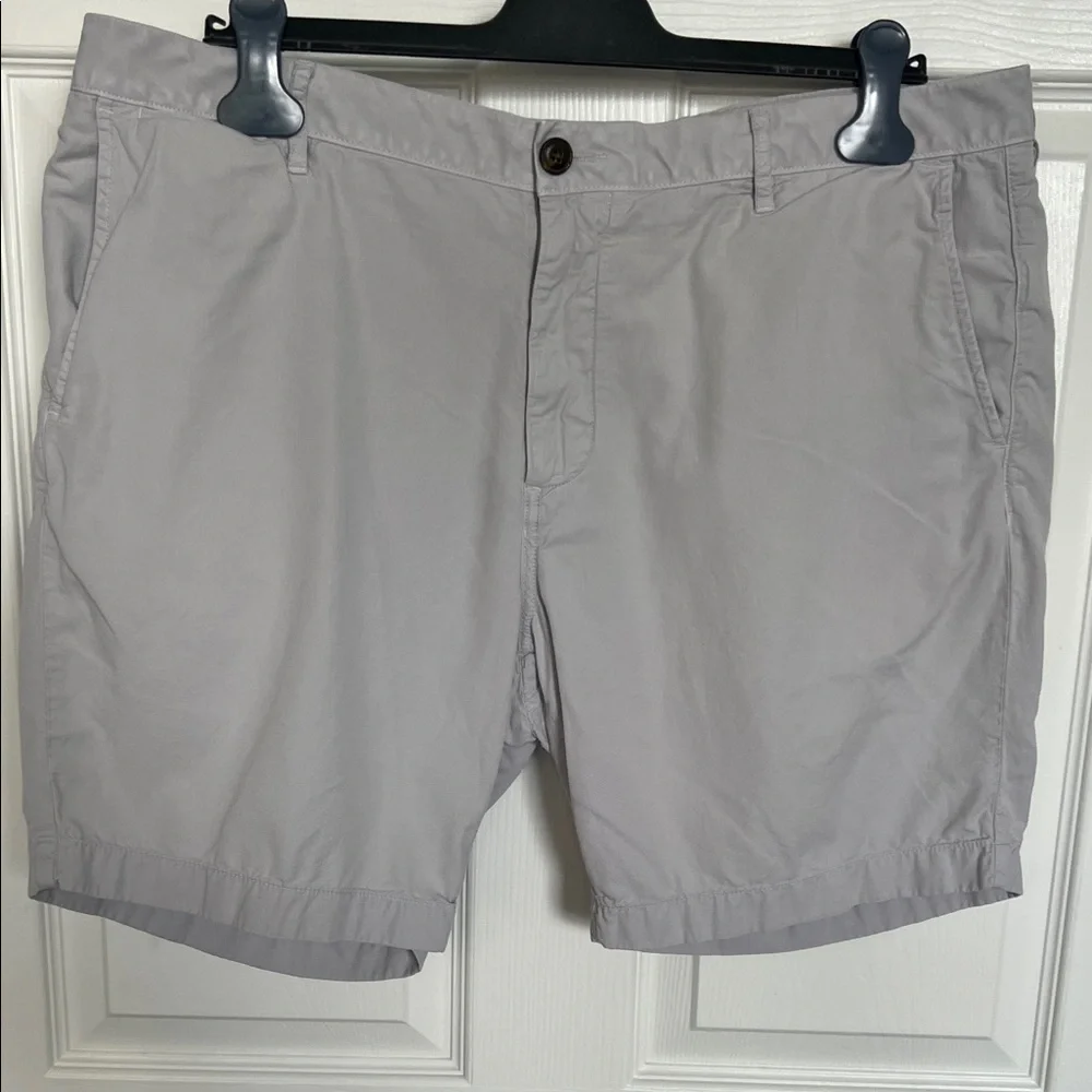 Faherty Light Gray Flat Front Shorts